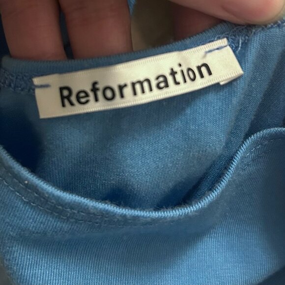 Reformation Kaila Knit Blue Dress - Size 4 - Picture 5 of 5